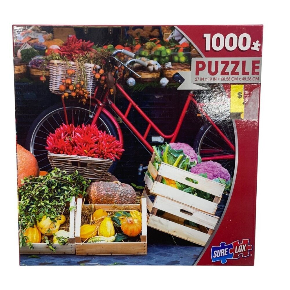 Sure-Lox 1000-Piece Puzzle Vibrant Market Scene 27"x19" Jigsaw
